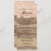 Programme Mariage rustique en bois rose et lanternes (Devant / Derrière)