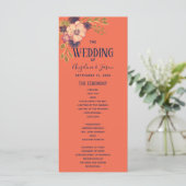 Programme Mariage rustique floral pêche et bleu marine (Debout devant)