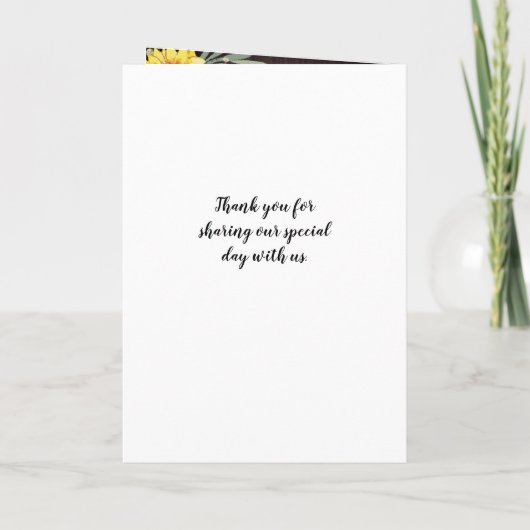 Programme Mariage rustique Tournesol Bois Lumière (Dos)