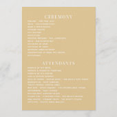 Programme Mariage Rustique Turquoise Beach (Dos)