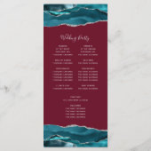 Programme Mariage sarcelle bleu argent agate bordeaux (Dos)