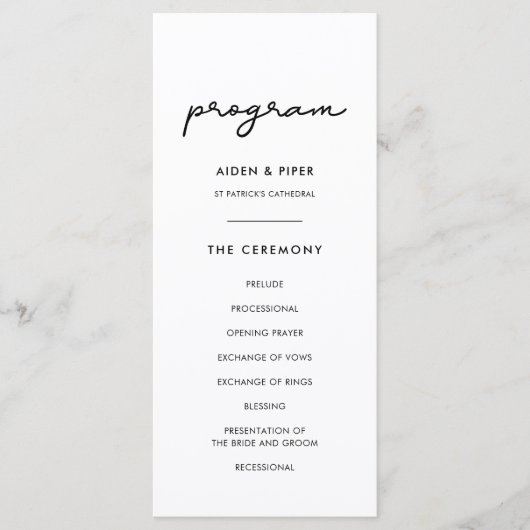 Programme Mariage simple (Devant)