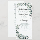 Programme Mariage Simple au Eucalyptus (Devant / Derrière)