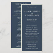 Programme Mariage Simple avec Bordure Bleu Marine et Ivoire (Devant / Derrière)