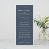Programme Mariage Simple avec Bordure Bleu Marine et Ivoire (Debout devant)