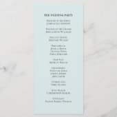 Programme Mariage simple bleu. Typographie classique élégant (Dos)