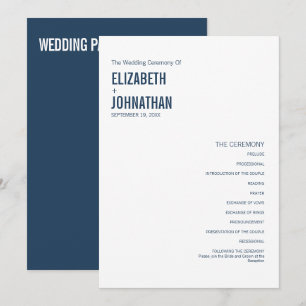 Programme Mariage simple de typographie marine