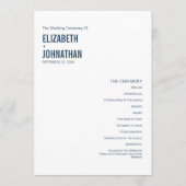 Programme Mariage simple de typographie marine (Devant)