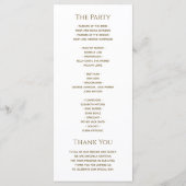 Programme Mariage Simple Élégant (Dos)