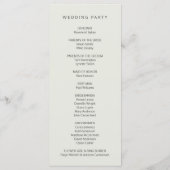 Programme Mariage simple et beige clair (Dos)