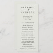 Programme Mariage simple et beige clair (Devant / Derrière)