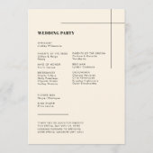 Programme Mariage simple et élégant (Dos)