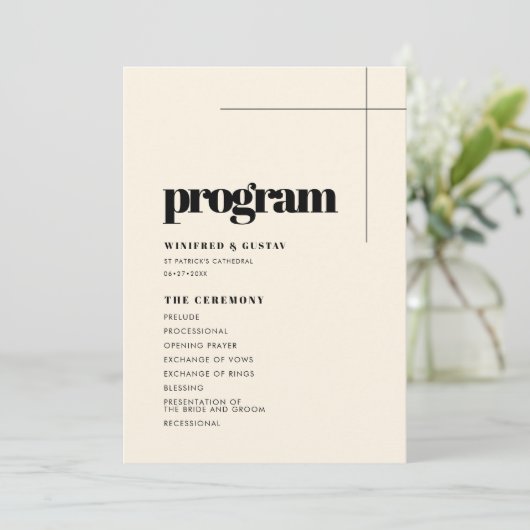 Programme Mariage simple et élégant (Debout devant)