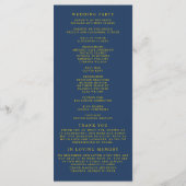Programme Mariage simple et formel bleu marine et or (Dos)