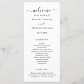 Programme Mariage simple noir et blanc élégant (Devant)