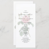 Programme Mariage simple Rose traditionnel (Devant / Derrière)