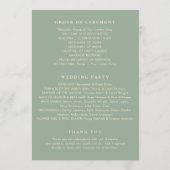 Programme Mariage Simple Vert Sauge Moderne (Dos)