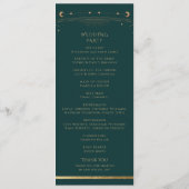 Programme Mariage Soleil Lune Étoiles Or Vert Deep Green (Dos)