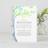 Programme Mariage sous les bouleaux au printemps aquarelle (Debout devant)