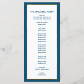 Programme Mariage sur la plage au palmier doré bleu océan tr (Dos)