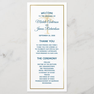 Programme Mariage sur la plage au pied d'un palmier bleu tro