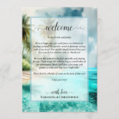 Programme Mariage sur la Plage Tropicale : Bienvenue & Itiné (Devant)