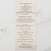 Programme Mariage sur le sable de la plage océan bleu rétro (Devant)