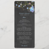 Programme Mariage sur tableau noir floral avec Hibiscus bleu (Devant)