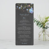 Programme Mariage sur tableau noir floral avec Hibiscus bleu (Debout devant)