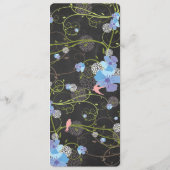 Programme Mariage sur tableau noir floral avec Hibiscus bleu (Dos)