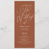 Programme Mariage Terracotta Calligraphie Bohème Fantaisiste (Devant)