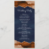 Programme Mariage Terracotta Orange Brûlé Marbre Agate Navy (Dos)