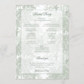 Programme Mariage Toile de Paysage Vert Sauge Classique (Dos)