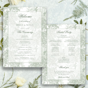 Programme Mariage Toile de Paysage Vert Sauge Classique