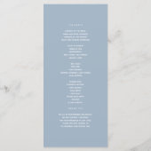 Programme Mariage tourtereaux or poussiéreux bleu (Dos)