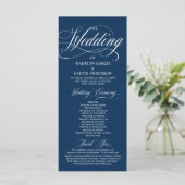 Programme Mariage Tout En Un Écriture Moderne Bleu Marine (Debout devant)