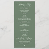 Programme Mariage Tout En Un Écriture Moderne Vert Sauge (Dos)