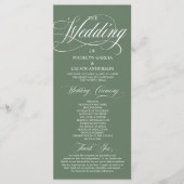 Programme Mariage Tout En Un Écriture Moderne Vert Sauge (Devant)