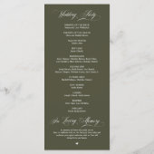 Programme Mariage Tout En Un Olive Verte Moderne Script (Dos)