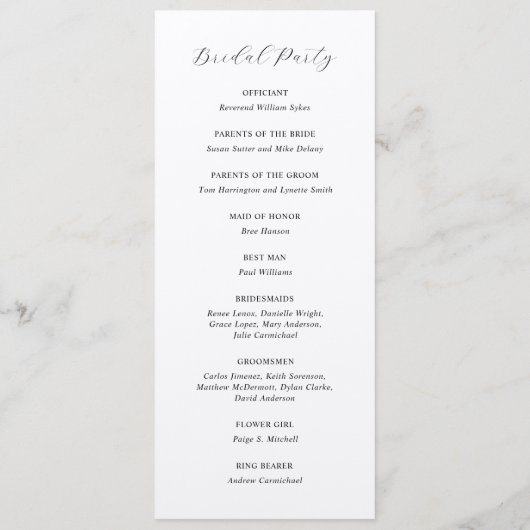 Programme Mariage traditionnel élégant (Dos)