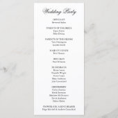 Programme Mariage traditionnel noir et blanc Formal élégant (Dos)