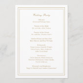 Programme Mariage Traditionnel Or Timeless (Dos)