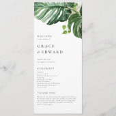 Programme Mariage Tropical à l'Aquarelle avec Monstera (Devant)