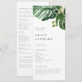 Programme Mariage Tropical à l'Aquarelle avec Monstera (Devant / Derrière)