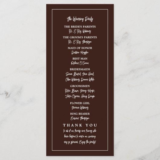 Programme Mariage tropical de la plage de Monstera (Dos)