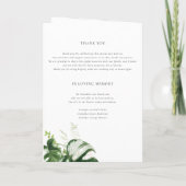 Programme Mariage tropical d'été avec feuille de Monstera à (Dos)