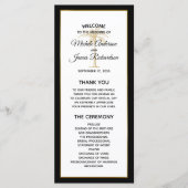 Programme Mariage tropical moderne Black White Gold Palm Tre (Devant)