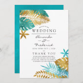 Programme Mariage turquoise et Gold Tropical (Devant / Derrière)