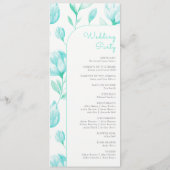 Programme Mariage turquoise Peonies (Dos)