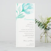 Programme Mariage turquoise Peonies (Debout devant)
